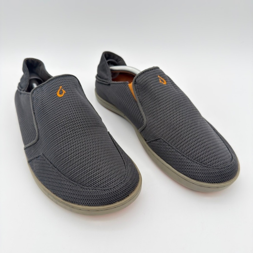 OluKai Nohea Mesh Mens Slip‎ On Shoes Dark Shadow Grey 10188-42D Size 9